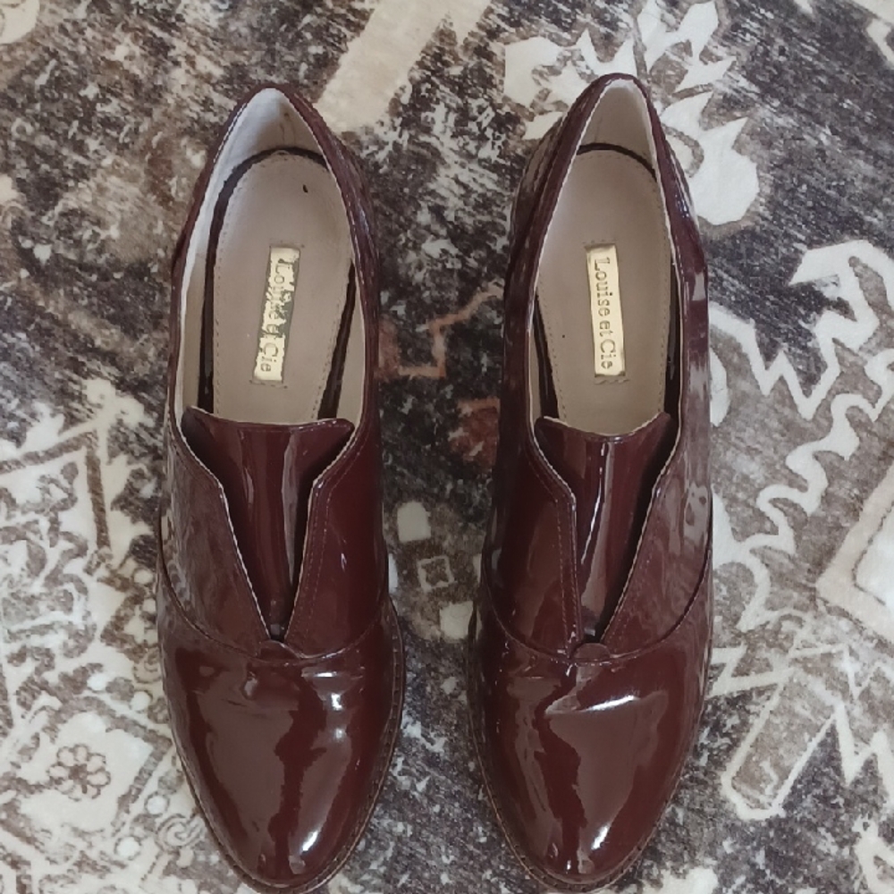 Louise et Cie Burgundy Patent Leather Loafers